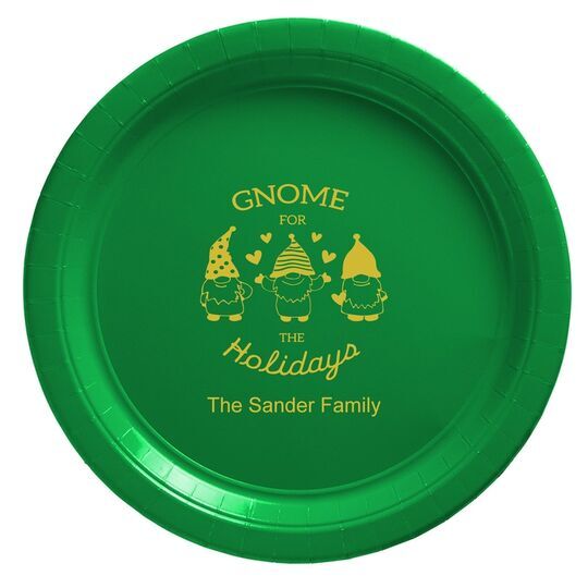 Gnome For The Holidays Paper Plates